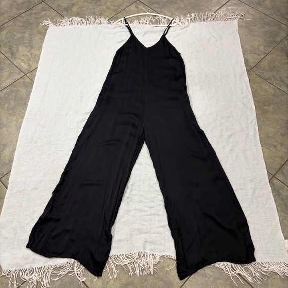 SILKY STARK X BLACK JUMPSUIT SLEEVELESS TANK SZ L ClASSIC BOHO BEACHY - Picture 4 of 12